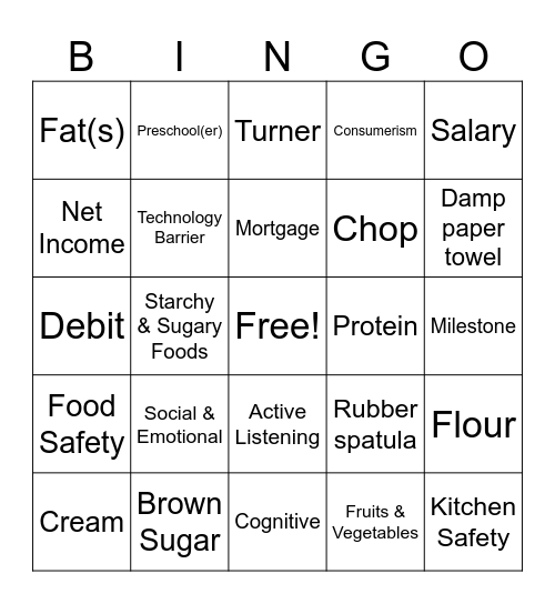 FCS Human Services Bingo Card