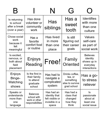 MSW MIX & MINGLE Bingo Card