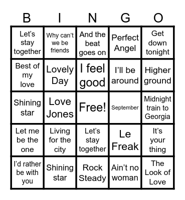 70s soul Bingo Card