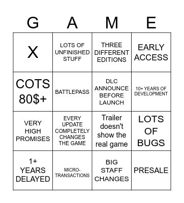 WARNING SIGNS Bingo Card