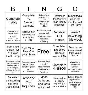 HESP BINGO Card