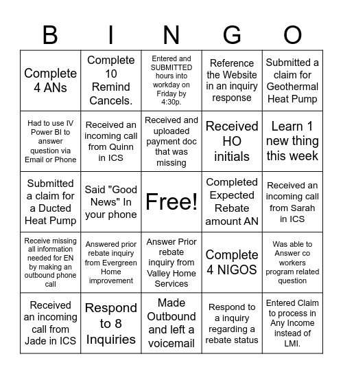 HESP BINGO Card