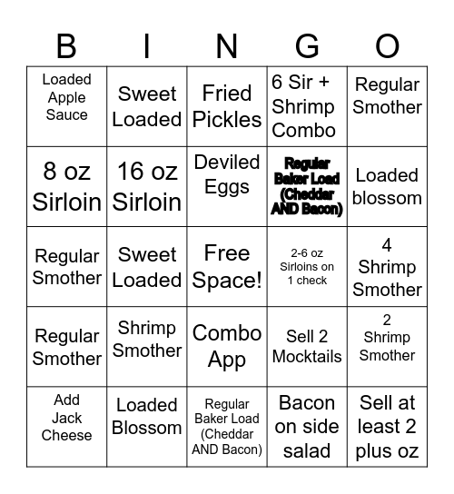Starts at 5 Bingo Card