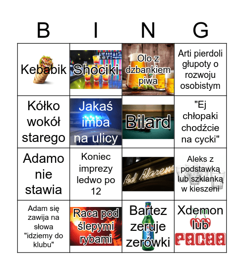 Bingo Urodziny Maksa Bingo Card