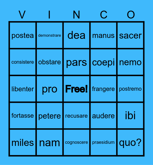 STAGE 18 Bingo Card