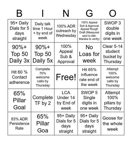 Hilary Bingo Card Bingo Card