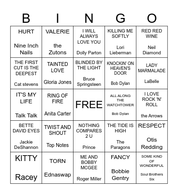 Under the Covers Bingo Card