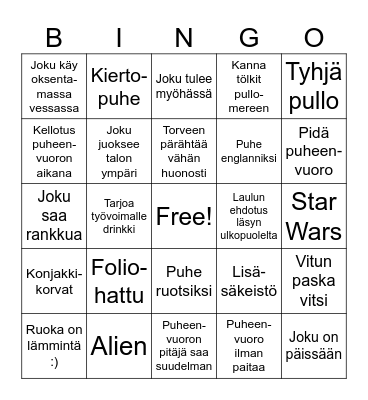 Jee Jee bingo Card