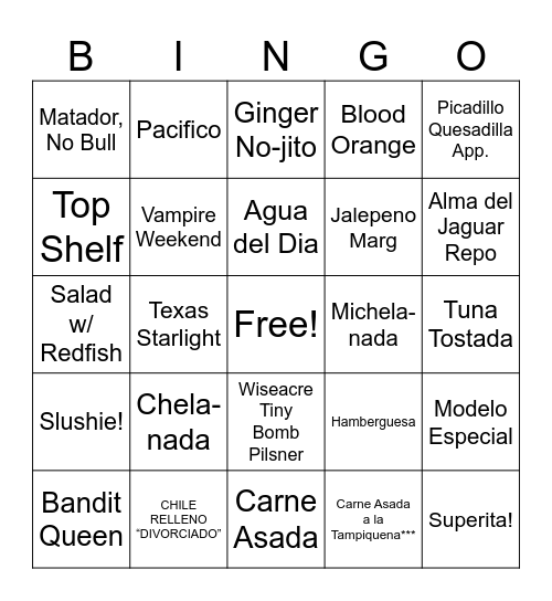 S u p e r i c a ! Bingo Card
