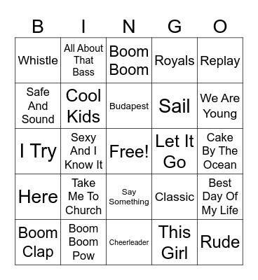 2010's One Hit Wonders Bingo Card