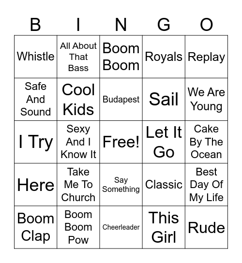 2010's One Hit Wonders Bingo Card