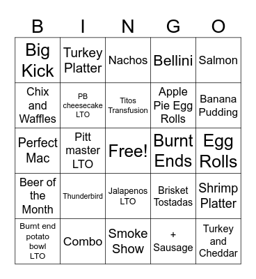 Macs Bingo LTO Bingo Card