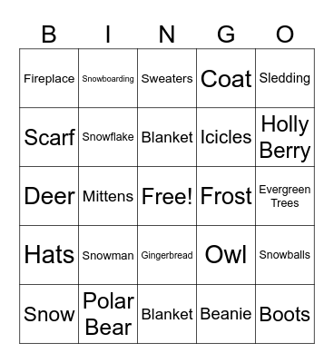 Winter Bingo Card