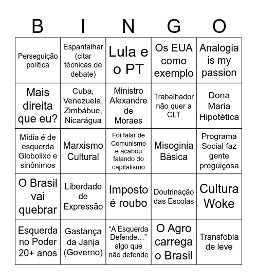 Bingo 2026 Bingo Card