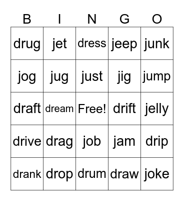 Level D-dr/j Bingo Card