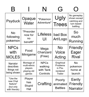 Pokemon Gen 10 Bingo Card
