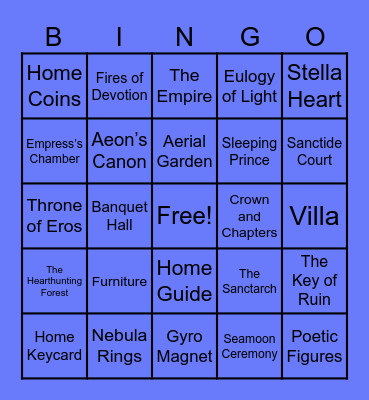 Anniversary Bingo Card