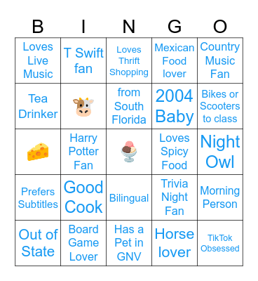 BREAK THE ICE Bingo Card