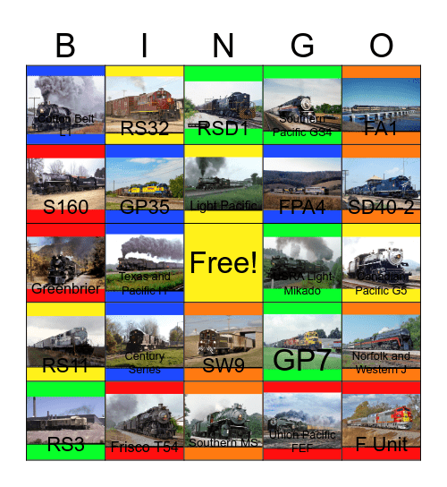 Atlanta and other Southern Railroad Hot Spots that I would like to take photographs with Carmen one day Bingo Card