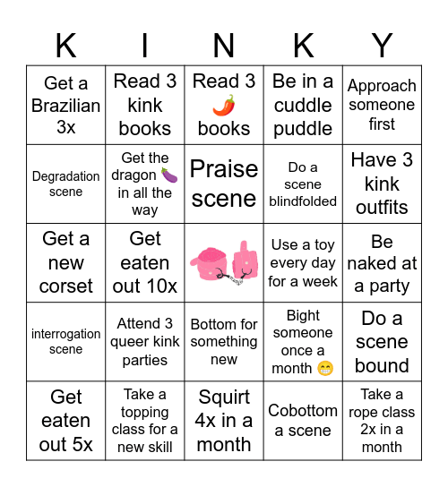 2026 Kinky Bingo Card