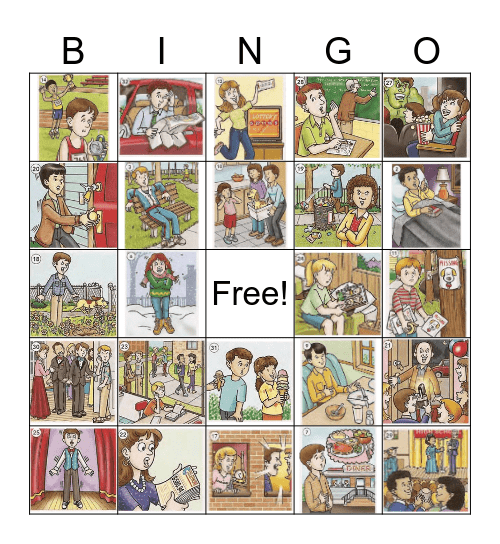 PHYSICAL STATES AND EMOTIONS Bingo Card