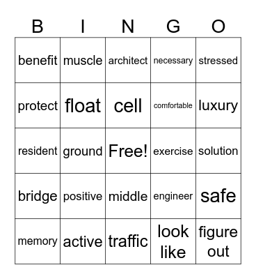 AVTC4 - LESSON 5 - UNIT 7 Bingo Card