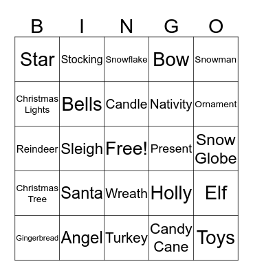 Christmas Bingo Card