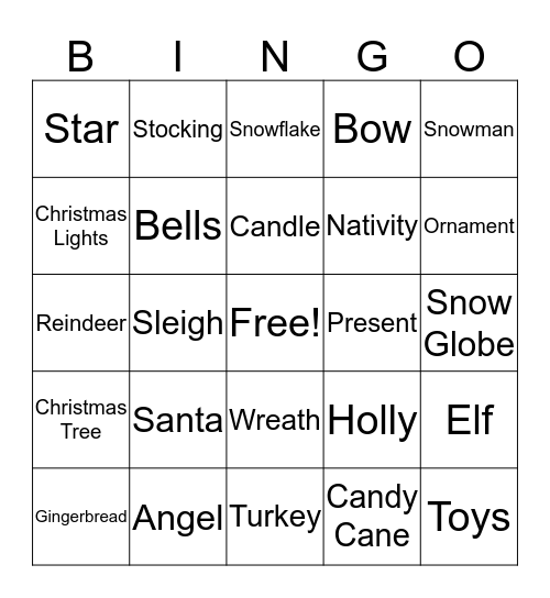 Christmas Bingo Card