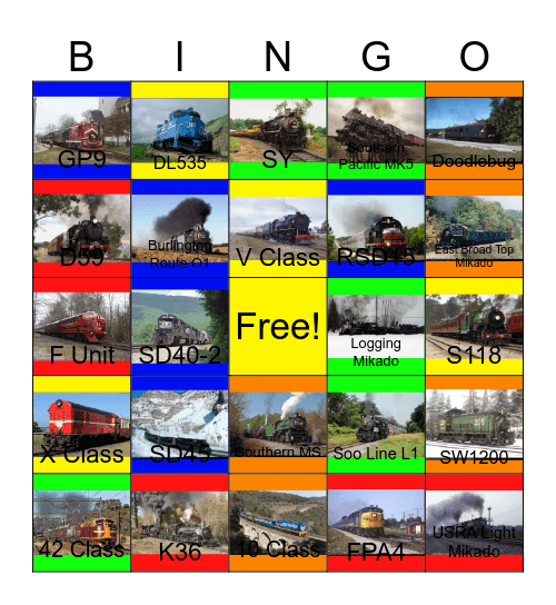 East Broad Top and Other Mikados that I would like to take photographs with Carmen one day Bingo Card