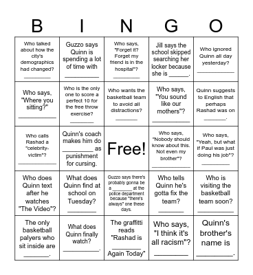 "Monday" Bingo -- 10 Points All Taks Bingo Card