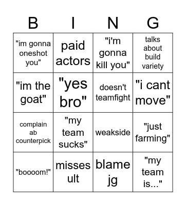 Nolo Bingo Card