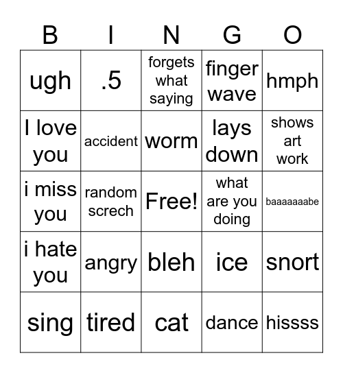 alexis Bingo Card