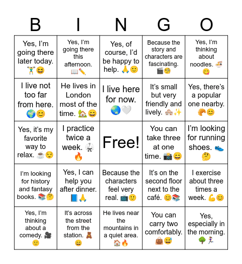 B19 L10 Review Answers 33 Bingo Card