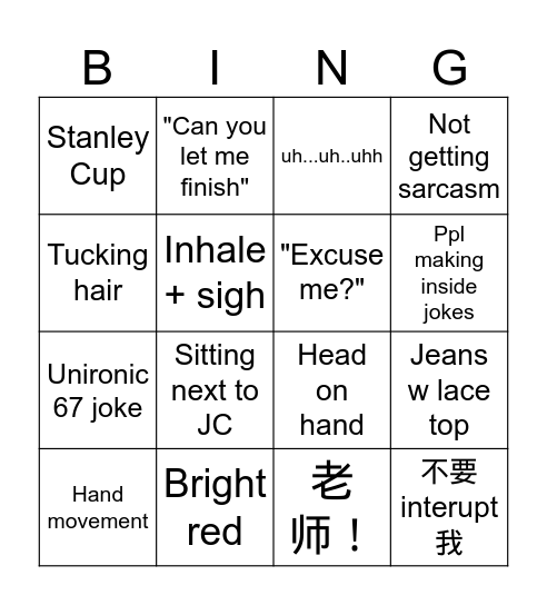 Bagels Bingo Card