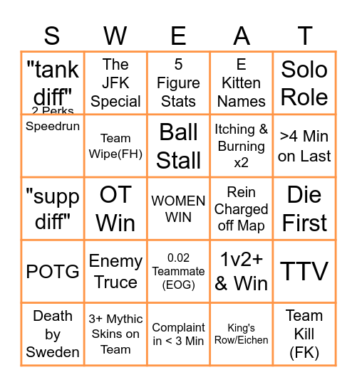 Knockout Bingo Card