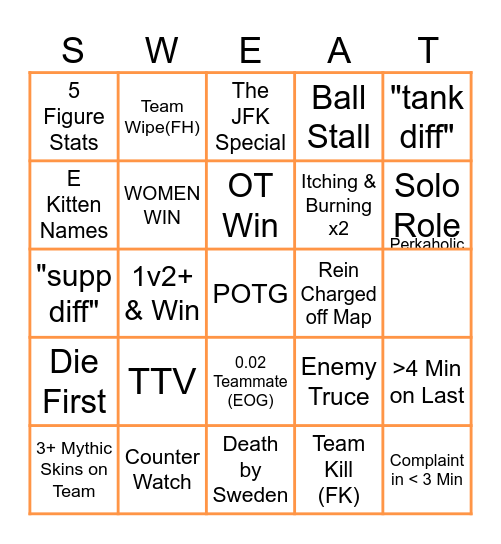 Knockout Bingo Card
