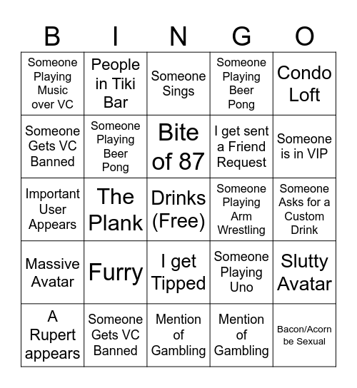 On Tap Bingo X3 Bingo Card