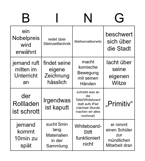 Physik LK Bingo Card