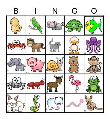 Animal Walks Bingo Card