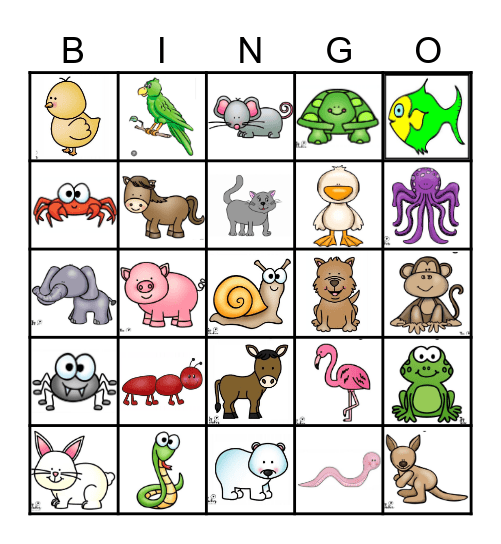 Animal Walks Bingo Card