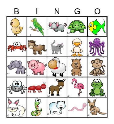 Animal Walks Bingo Card