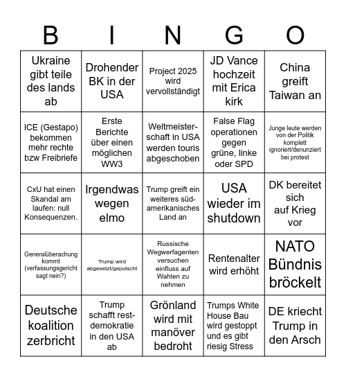 BS Bingo 2026 Bingo Card