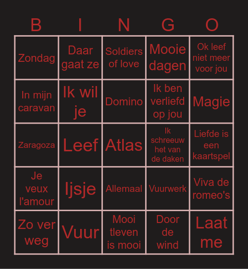 Nederlands Bingo Card