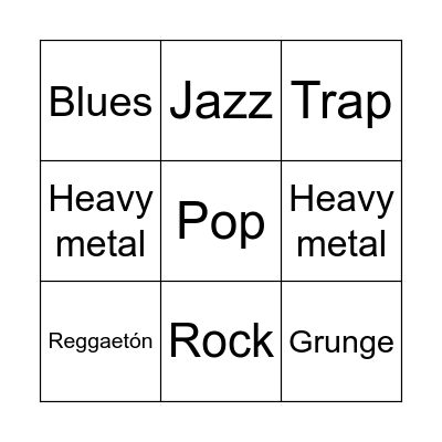 Músicas populares urbanas Bingo Card
