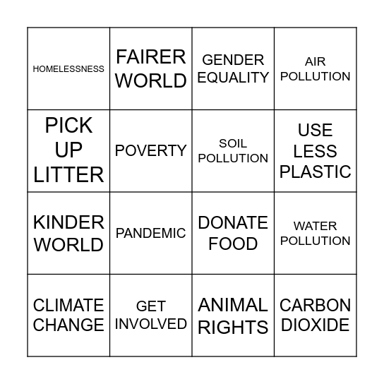 3.1 MAKE A DIFFERENCE Bingo Card