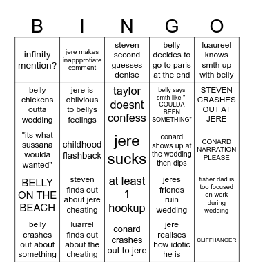 FORGOT EPISODE NAME TSITP Bingo Card