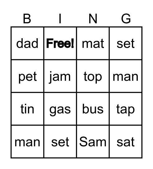 Step 1.1 L1-3 Bingo Card