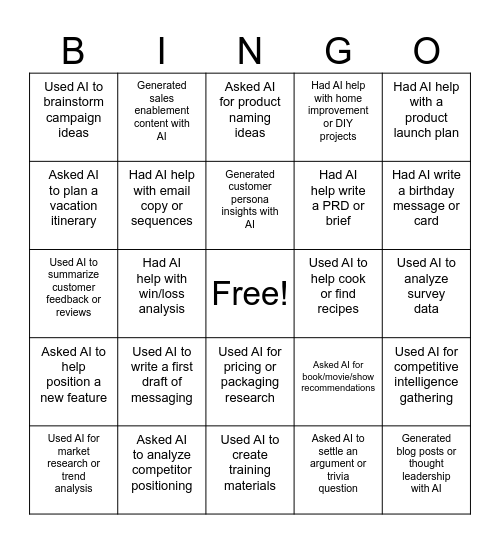 AI Confessions ✨ Bingo Card