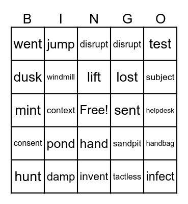 Step 1.3 L57-60 Bingo Card