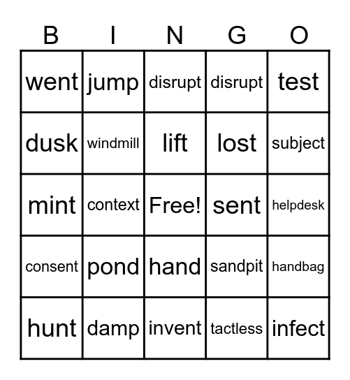 Step 1.3 L57-60 Bingo Card